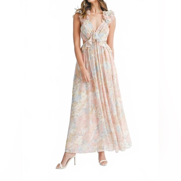MARBLE Dresses & Skirts - MARBLE | Carrie Ruffled Floral Dress | Size Small